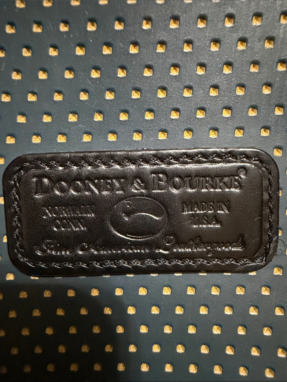 Dooney & Bourke Perforated Green and Black Cabrio Leather Satchel